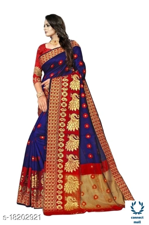 COTTON BASED JACQUARD SAREES  - Saree LengthSize:5.5m Blouse Lenght Size:0.8, Cotton Silk, Zari woves, Pack of:1